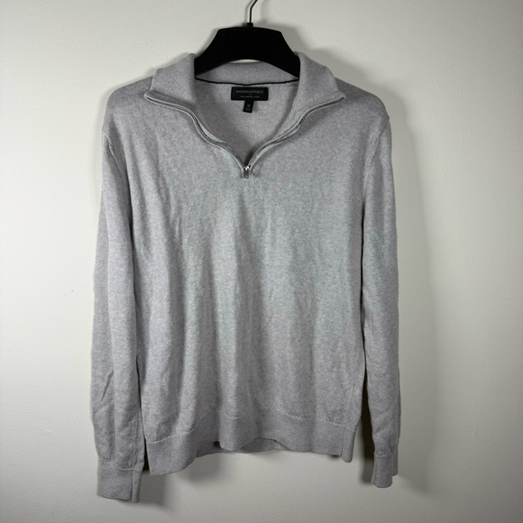 Banana Republic Other - Banana Republic Merino Wool Gray Zip Up Sweater Size Medium